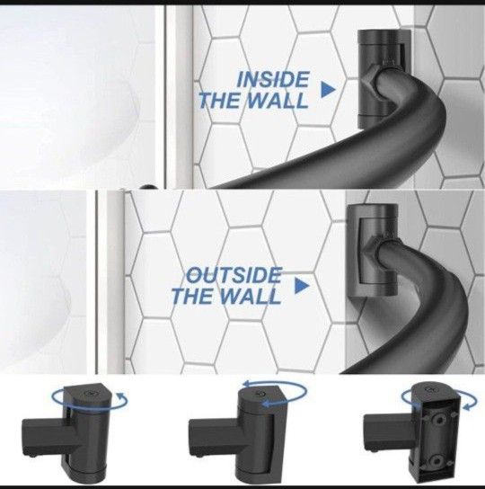 PrettyHome Adjustable Arched Curved Shower Curtain Rod Rustproof