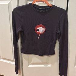 Streetwear Society Ribbed Cropped Long Sleeve Top