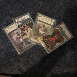 3 Graded Basketball Slabs 1 Football      PSA   BCCG   Parish Products Grading