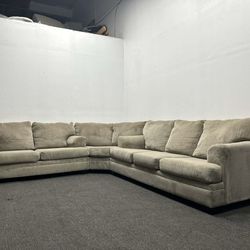 Ashley 3 Piece Beige Sectional Couch - We Can Deliver And Setup