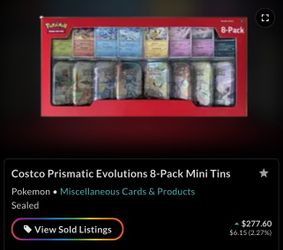 Costco Prismatic Evolutions 8-Pack Mini Tins