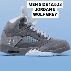 JORDAN 5 WOLF GREY MEN SIZE 12.5,13