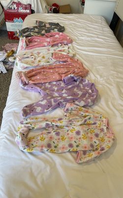 Fleece Two Way Zipper Onesies Baby Girls 0-3 Months 
