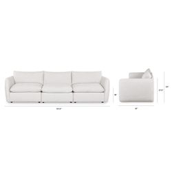 Leigh Silver Ivory 132" Modular Sofa