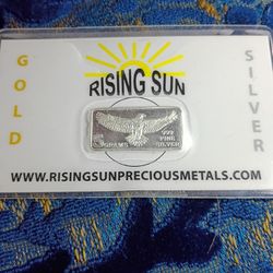Genuine Authentic Rising Sun 5 Gram Monarch Silver Bar In Assay