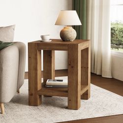Brand New in Box – Solid Wood End Table / Nightstand with Storage Shelf
