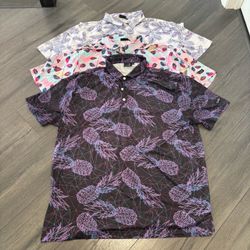 Sunday Swagger Golf Polo Shirts Lot of 3 Mens 2XL Summer Floral Pineapple