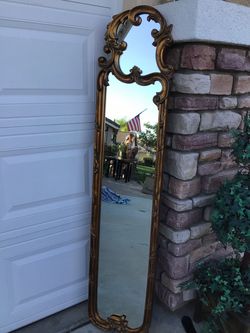 Tall Gold Ornate Baroque Wall Mirror
