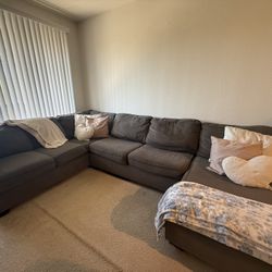 Large Dark Gray Sectional Couch