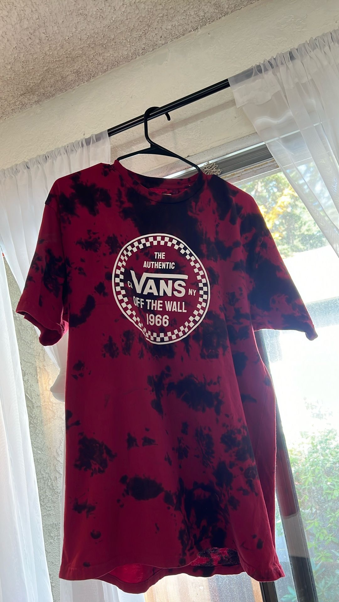 The Authentic Vans Off The Wall 1966 Red Black Tie-dye Tshirt