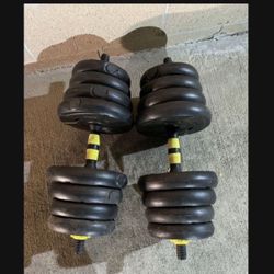 2 - 35lbs Each Adjustable Dumbbells Pair