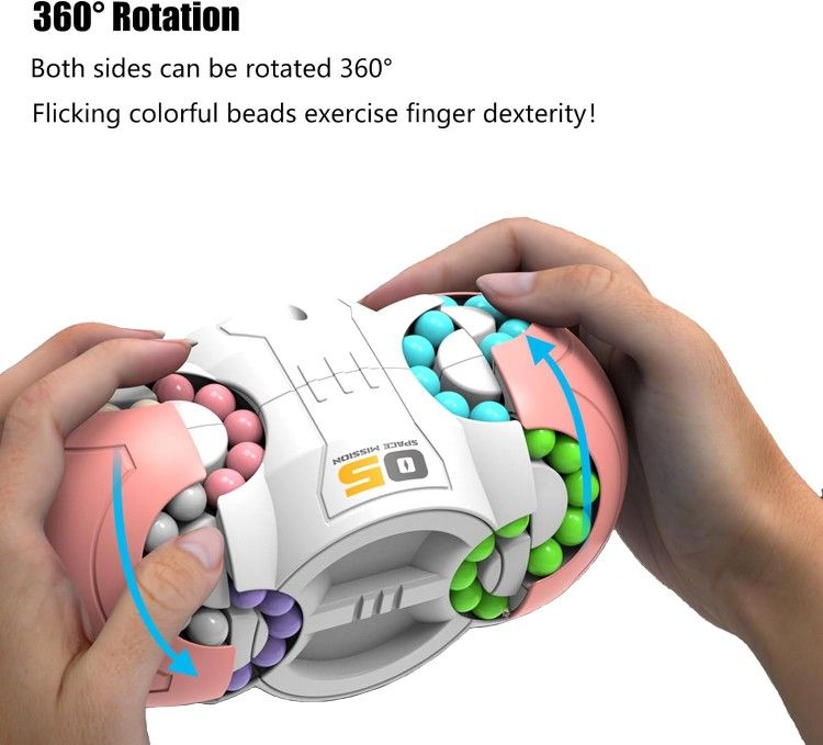 Decompression Toy, Three-dimensional Magic Bean Fingertip Magic Cube Puzzle Toy for Kids Children Student Adult as Birthday Gift Rubik's Cube