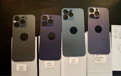 New iPhone Back Glasses for 14 series with Apple Logo. Pick up in West Hollywood ($20 each)