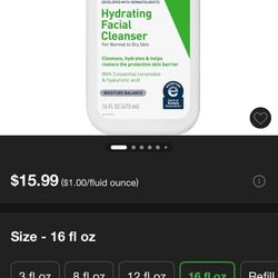CeraVe Hydrating Facial Cleanser 16 oz 