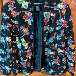 Floral Quilted Jacket Medium 