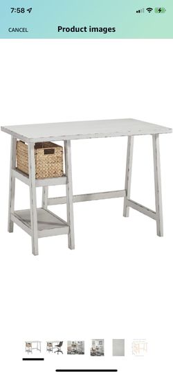White Distressed Desk