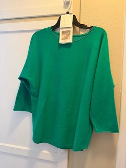 Rachel Zoe Green Blouse Size XL With Brooch