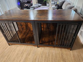 Double Dog Crate Furniture Table