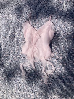 Pink Ruffle Chiffon Cami Top