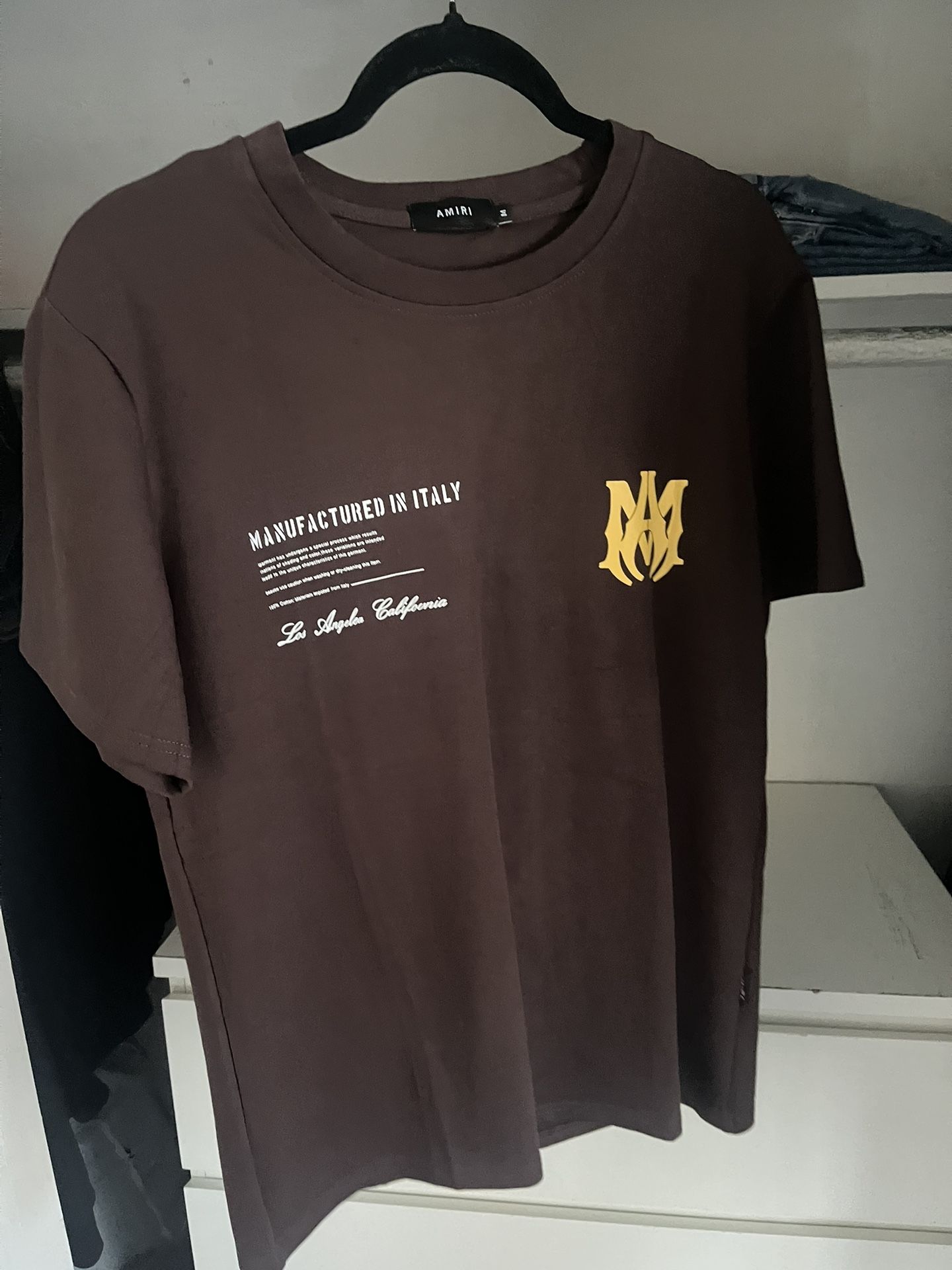 Brown And Yellow Amiri Shirt (Size Medium)