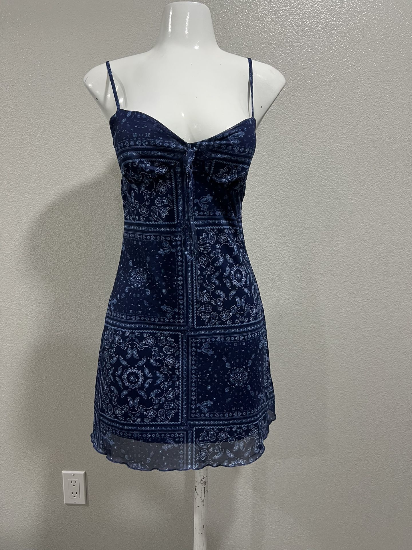 Blue Bandana Printed Dress