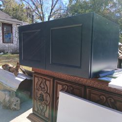 Dark Blue Wall Mount Two Door Cabinet