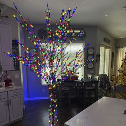 8ft Tall LED Christmas Metal Tree
