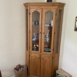 Pair Of Oak Corner Cupboards