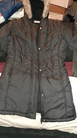 Small womens coat or girls black tight on body