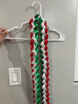 Mexican color - RED WHITE AND GREEN graduation Lei - Adult - fully customizable