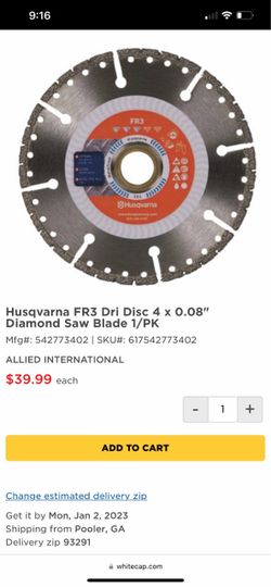 Husqvarna FR3 Diamond Saw Blade 4" and more