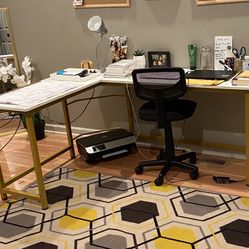 Faux granite L-shaped Desk