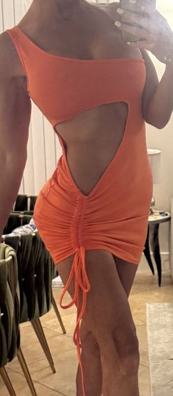 NEW Orange Cutout Mini Dress