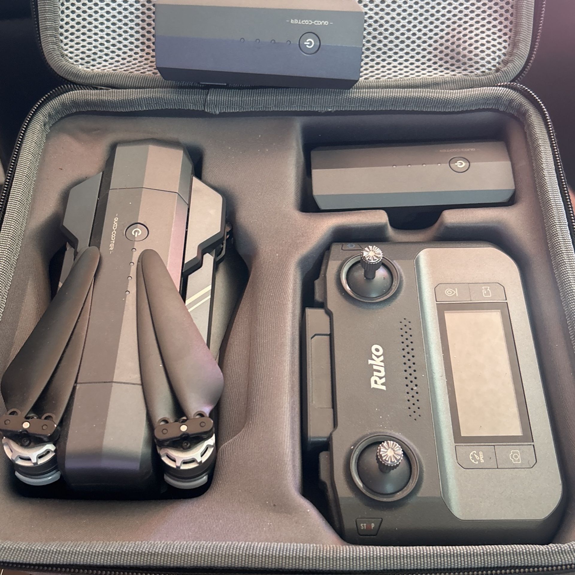 RUKO f11 Drone 3 Batteries & Case Never Flown