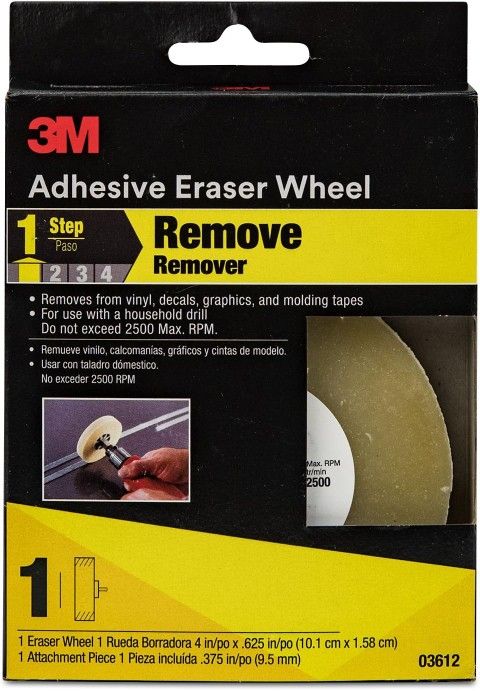 3M 03612 4" x 5/8" Adhesive Eraser Wheel Decal Remover