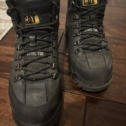 Mens Cat Caterpillar Steel Toe Boots 10 1/2