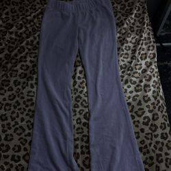 Lilac Velvet Flare Leggings