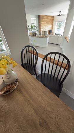 Farmhouse Black Wooden Bar Stool For Kitchen Island