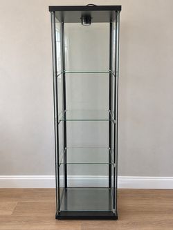 IKEA DETOLF Glass Display Cabinet – 3 Glass Shelves
