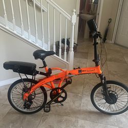 Orange Folding Electric Bike brand new