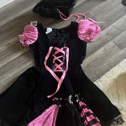 Halloween Pink/Black Lady Pirate Costume