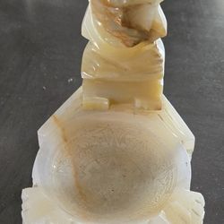 Vintage Aztec God Alabaster Onyx Carved Stone Mayan Calendar  Ashtray