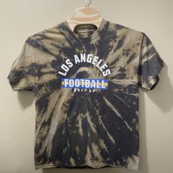Men’s XL NFL LA Los Angeles Chargers Gray Upcycled Bleached Tie Dye Shirt