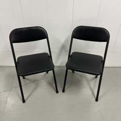 Set of 2 Light Duty Folding Chairs - Black