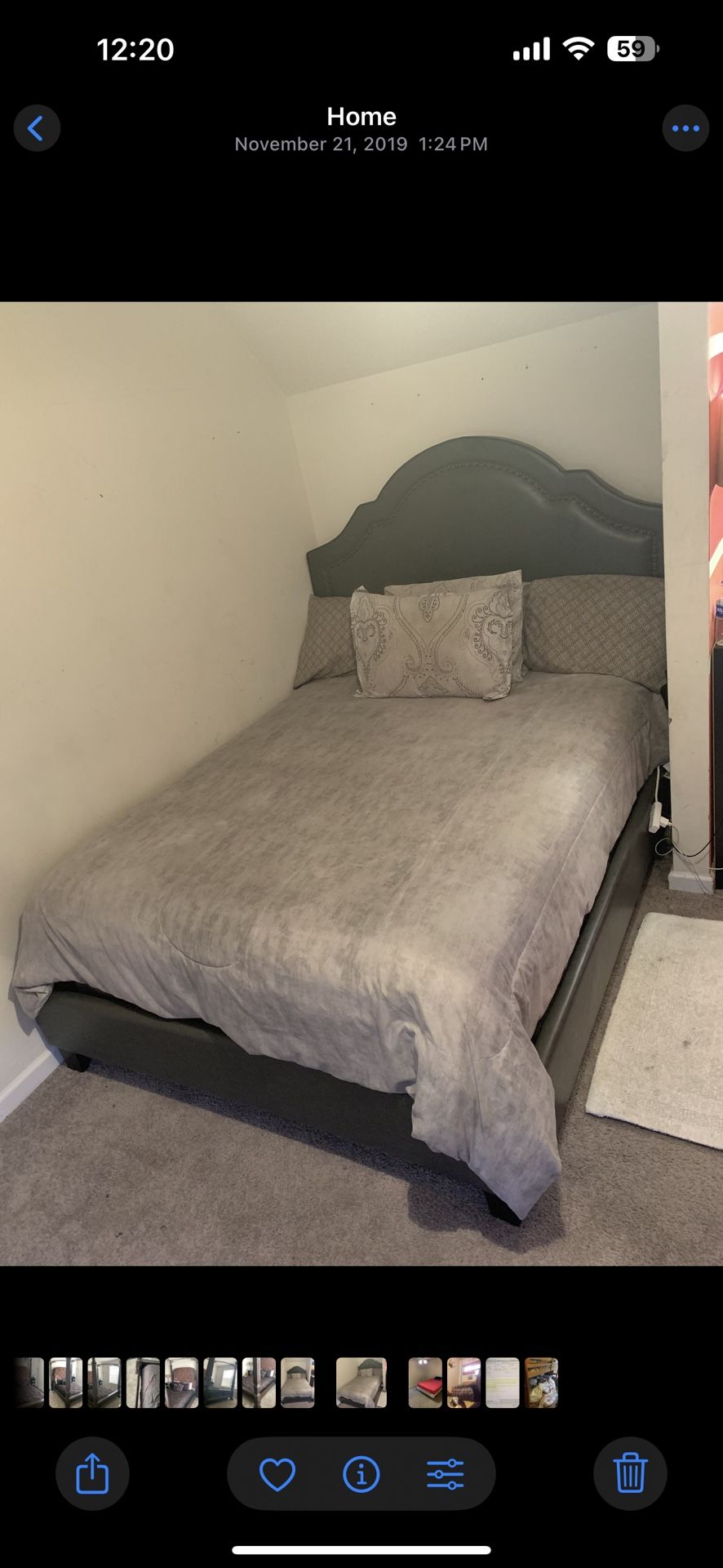 QUEEN BED FRAME -Grey 200obo!!!