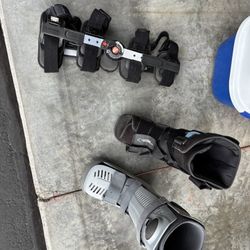 Walking Boots & Full Length Knees Brace 