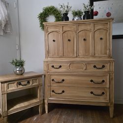 Tall Dresser & Nightstand French Country 