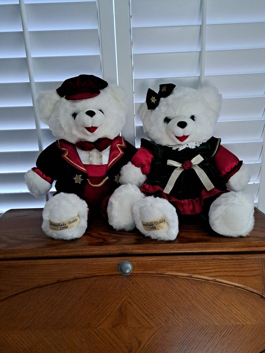1998 Christmas Snowflake Bear Couple