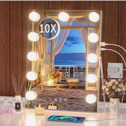 Hollywood Vanity Mirror with 11 Dimmable Bulbs Lights , Three Color Lighting Mod