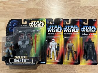 Star Wars Deluxe Boba Fett and Action Figures